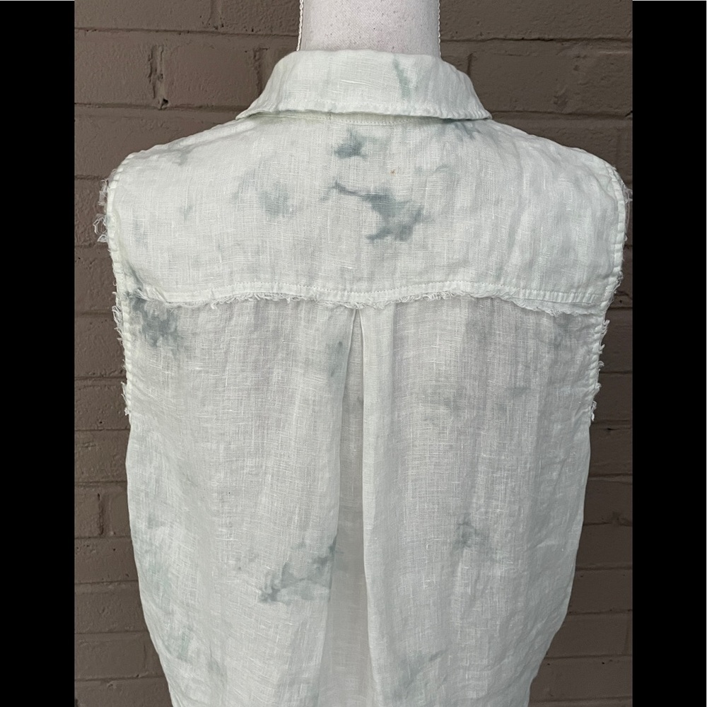 Bella Dahl Sleeveless tie waist linen top L - Picture 5 of 12